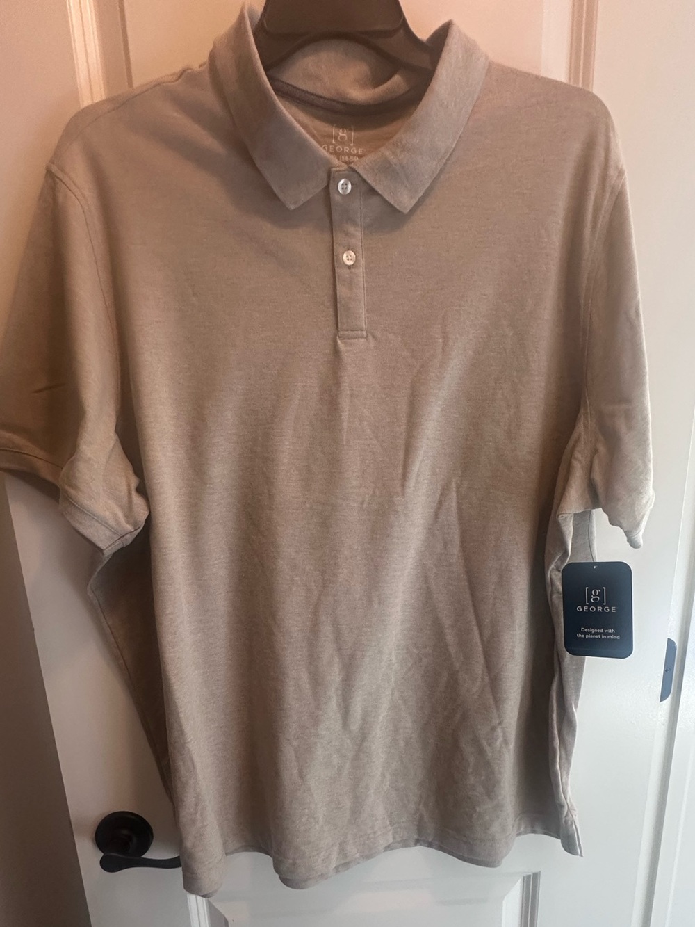 NWT George Men’s Polo Shirt in Taupe Beige 3XL Big & Tall